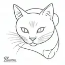 cute cat tattoo design idea