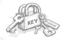 pad lock and key name written inside  tattoo design idea