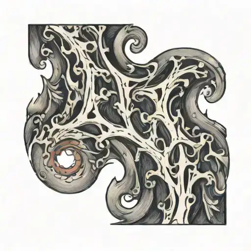 Vertical Slash Scar: The central feature is a jagged, vertical scar running down the side of your ribcage. This scar can tattoo design idea