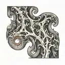 Vertical Slash Scar: The central feature is a jagged, vertical scar running down the side of your ribcage. This scar can tattoo design idea