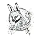 lemur and rabbit tattoo design idea