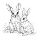 a lemur and a rabbit  tattoo design idea