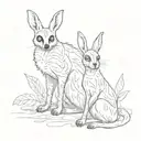 a lemur and a rabbit  tattoo design idea