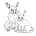 a lemur and a rabbit  tattoo design idea