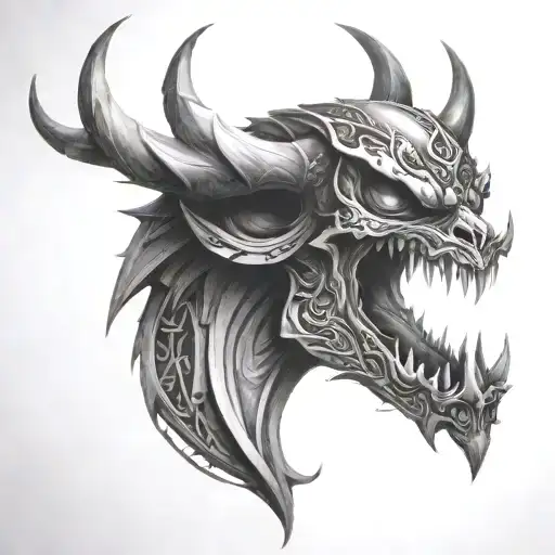 Diablo con piercings tattoo design idea