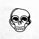 Monkey on skull tattoo design idea