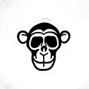 Monkey on skull tattoo design idea