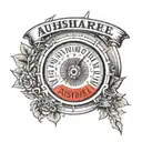 ""Create a small forearm tattoo featuring a speedometer with the name 'Anushree' integrated into the design." tattoo design idea