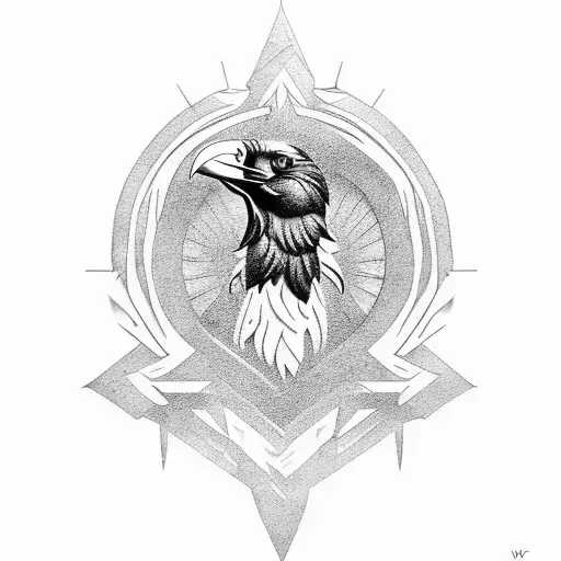 Northern Mythologie Raven tattoo design idea