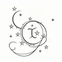 Script  of "दीपिकाः" with small stars and crescent moon tattoo design idea