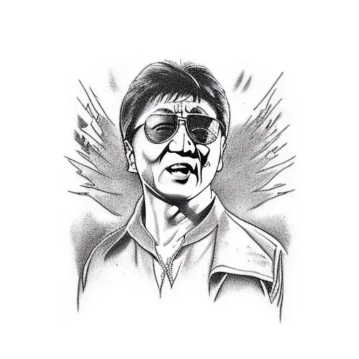 Jackie Chan afraid that he has no reflection tattoo design idea
