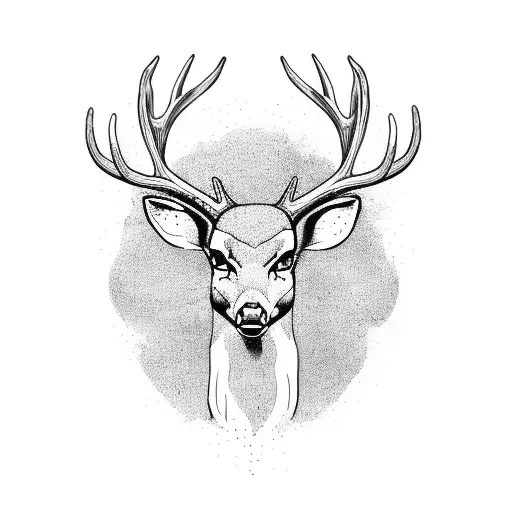 Angriest deer tattoo design idea