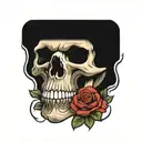 skull and roses tattoo design idea