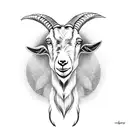 goat with a trophy tattoo design idea