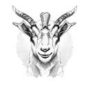 goat with a trophy tattoo design idea