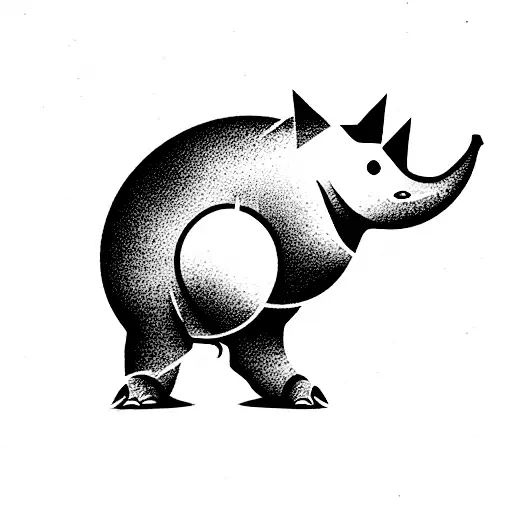 banana rhino  tattoo design idea