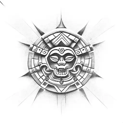 mayan tattoo based on wisdom and patience tattoo design idea
