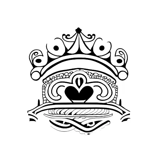 a crown underneath that The letter K underneath that a heart tattoo design idea