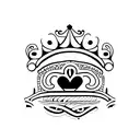 a crown underneath that The letter K underneath that a heart tattoo design idea