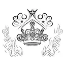 a crown underneath that The letter K underneath that a heart tattoo design idea