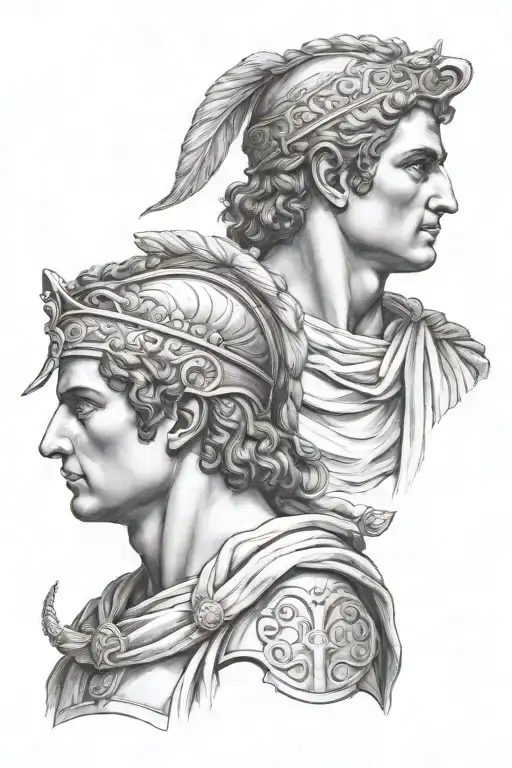 Alexander the Great and Julius Caesar tattoo design idea