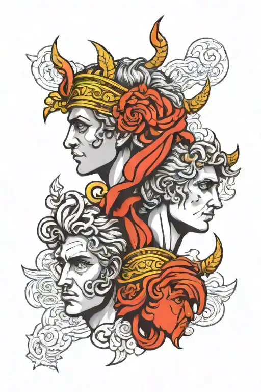 Alexander the Great and Julius Caesar tattoo design idea