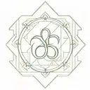 A geometric pattern incorporating the number 8 and money symbols, symbolizing prosperity and abundance tattoo design idea