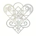 A geometric pattern incorporating the number 8 and money symbols, symbolizing prosperity and abundance tattoo design idea