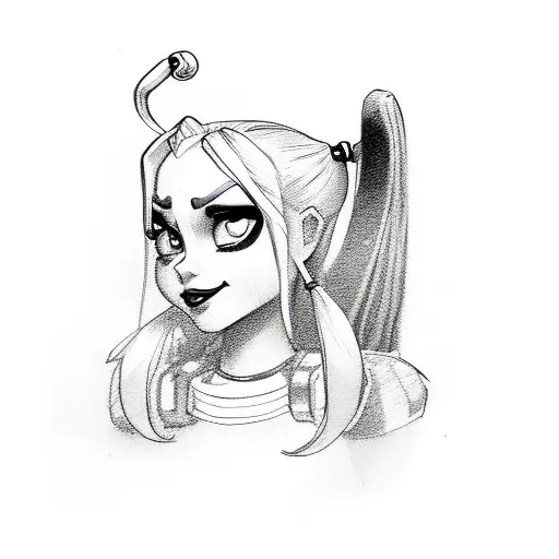 harley quinn cute tattoo design idea