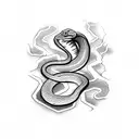 copperhead snake from above tattoo design idea