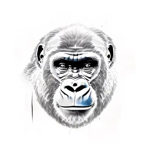 gorilla face tattoo design idea