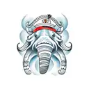 wooly mammoth face tattoo design idea