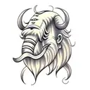 wooly mammoth face tattoo design idea