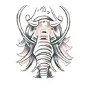 wooly mammoth face tattoo design idea