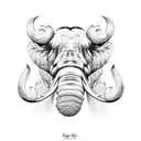 wooly mammoth face tattoo design idea