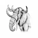 wooly mammoth face tattoo design idea