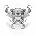 wooly mammoth face tattoo design idea