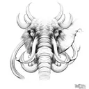 wooly mammoth face tattoo design idea