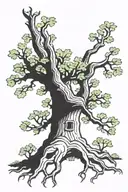 oak tree tattoo design idea