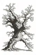 oak tree tattoo design idea