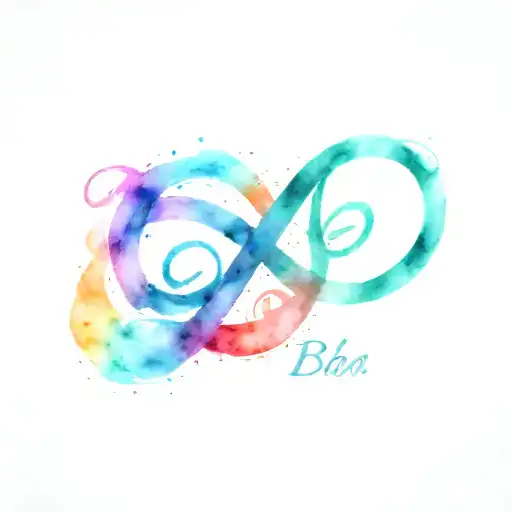 infinity symbol with word baba wrote in it tattoo design idea