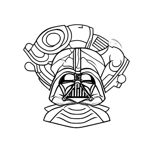 Darth Vader holding a seashell tattoo design idea