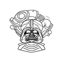 Darth Vader holding a seashell tattoo design idea