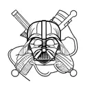Darth Vader holding a seashell tattoo design idea