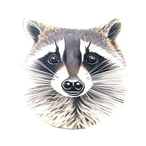 German firefighter Racoon on a Patch tattoo design idea