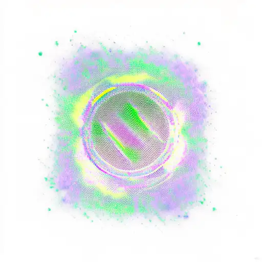 green and purple soundwave tattoo design idea