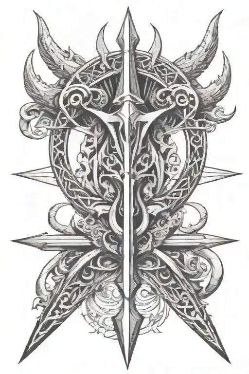 Trishula trident symbolizing tattoo design idea