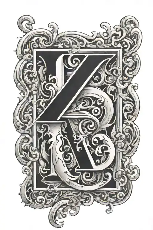 letters geme square shaped in shadow tattoo design idea