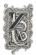 letters geme square shaped in shadow tattoo design idea