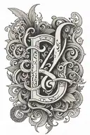 letters geme square shaped in shadow tattoo design idea